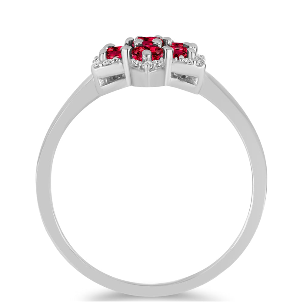 Anel de Prata com Rubelita das Minas do Cruzeiro e Topázio Branco  Contraste: Cabeca de Veado (800) 2 