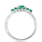 Anel de Prata com Esmeralda do Brasil e Zircão Branco