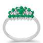 Anel de Prata com Esmeralda do Brasil e Zircão Branco