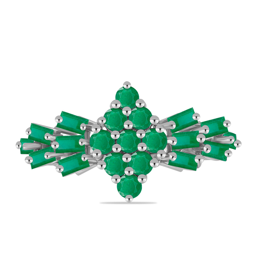 Anel de Prata com Esmeralda do Brasil  Contraste: Cabeca de Veado (800) 1 