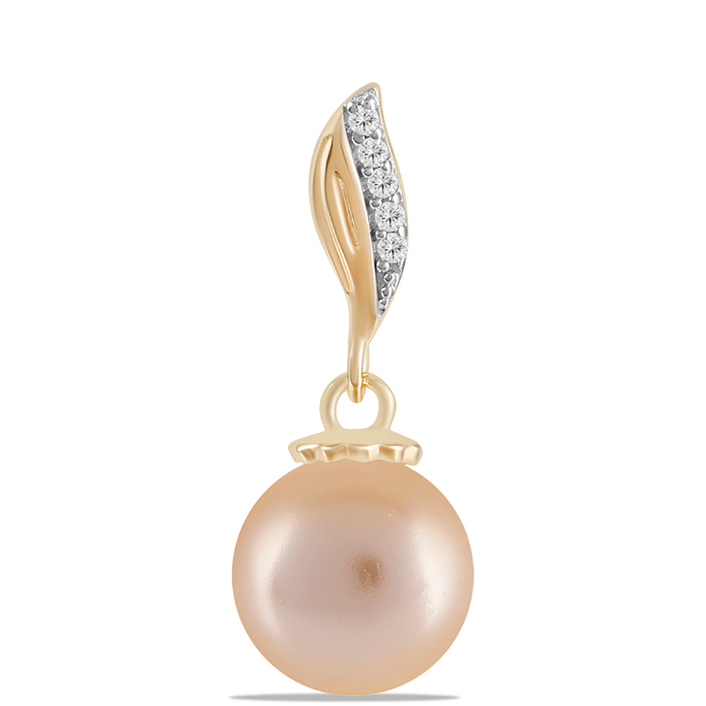 Pendente de Prata com Banho de Ouro com Pérola de Água Doce Dourada e Topázio Branco 1 