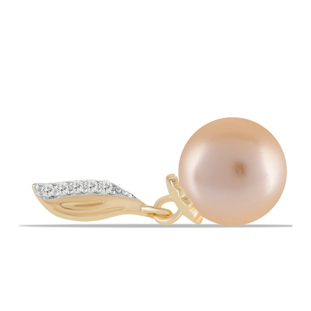 Pendente de Prata com Banho de Ouro com Pérola de Água Doce Dourada e Topázio Branco 2 