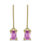 Brincos de Prata com Banho de Ouro com Fluorite cor-de-rosa
