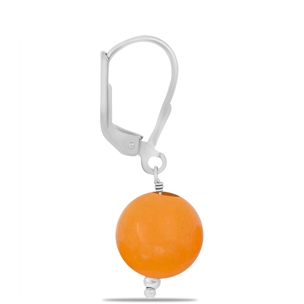 Brincos de Prata com Jade Amarelo 2 