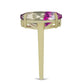 Anel de Prata com Banho de Ouro com Fluorite púrpura