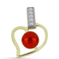 Pendente de Prata com Banho de Ouro com Pérola Vermelha de Água Doce e Topázio Branco