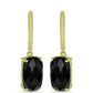 Brincos de Prata com Banho de Ouro com Ónix Preta
