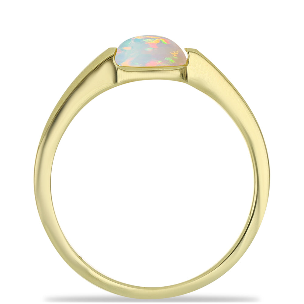 Anel de Prata com Banho de Ouro com Opala Welo 2 