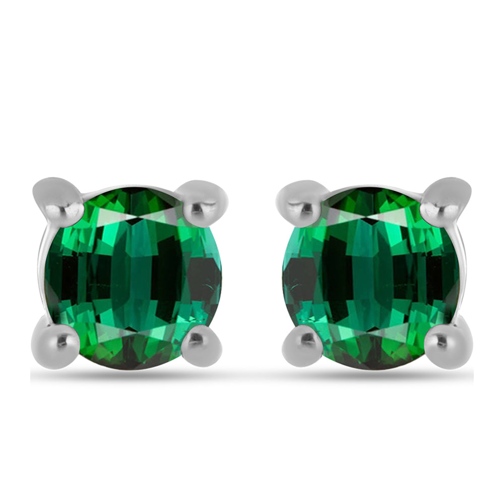 Brincos de Prata com Turmalina Verde 1 