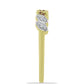 Anel de Prata com Banho de Ouro com Diamante Champanhe e Diamante Branco
