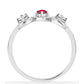 Anel de Prata com Rubi de Madagáscar e Diamante Branco