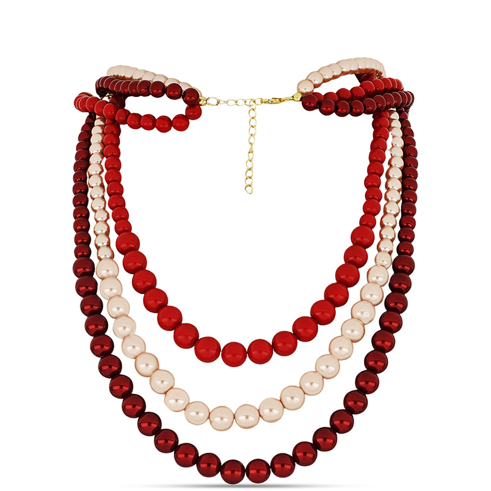 Colar de Prata com Banho de Ouro com Pérola De Cor Pêssego