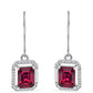 Brincos de Prata com Rubi de Madagáscar e Diamante Branco