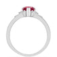 Anel de Prata com Rubi de Madagáscar e Diamante Branco
