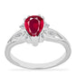 Anel de Prata com Rubi de Madagáscar e Diamante Branco