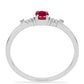 Anel de Prata com Rubi de Madagáscar e Diamante Branco