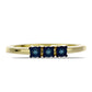Anel de Prata com Banho de Ouro com Diamante Azul