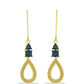 Brincos de Prata com Banho de Ouro com Diamante Azul