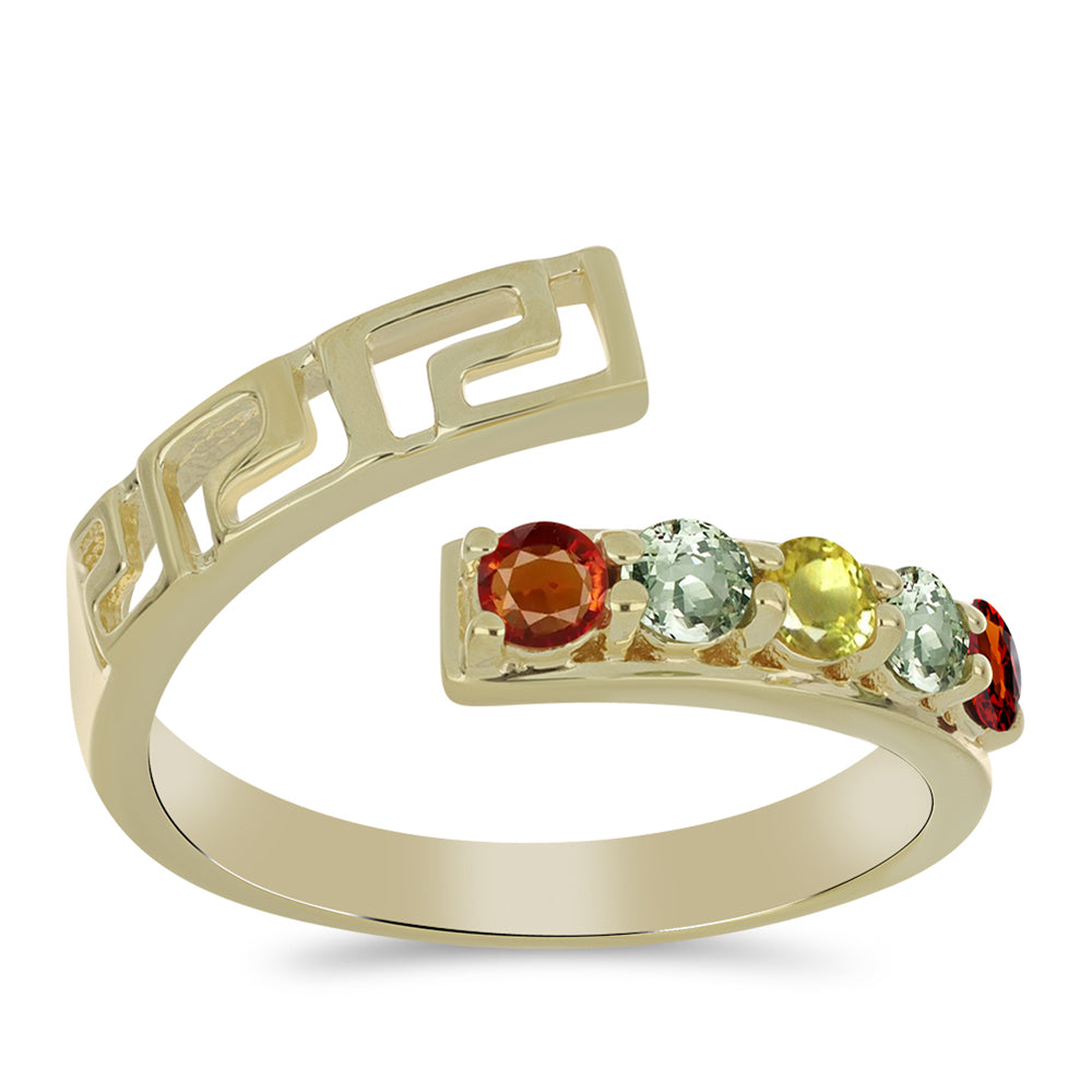 Anel de Prata com Banho de Ouro com Safira Arco-íris de Rosebery 3 