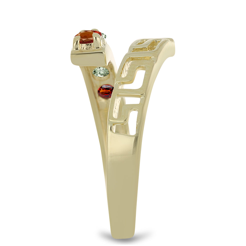 Anel de Prata com Banho de Ouro com Safira Arco-íris de Rosebery 4 