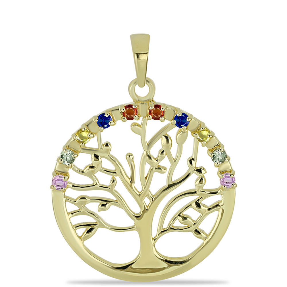 Pendente de Prata com Banho de Ouro com Safira Arco-íris de Rosebery  Contraste: Cabeca de Veado (800) 1 