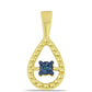 Pendente de Prata com Banho de Ouro com Diamante Azul