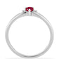 Anel de Prata com Rubi de Madagáscar e Diamante Branco