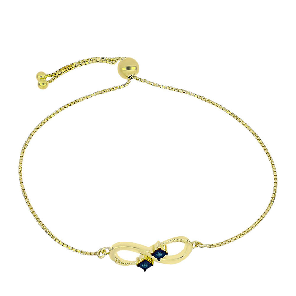 Pulseira de Prata com Banho de Ouro com Diamante Azul  Contraste: Cabeca de Veado (800) 1 