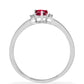 Anel de Prata com Rubi de Madagáscar e Diamante Branco
