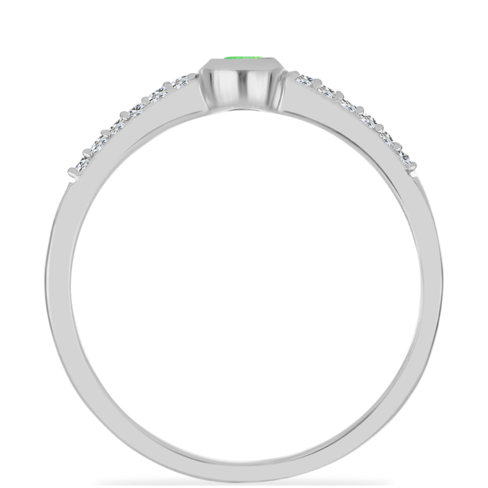 Anel de Prata com Opala Hialite e Topázio Branco