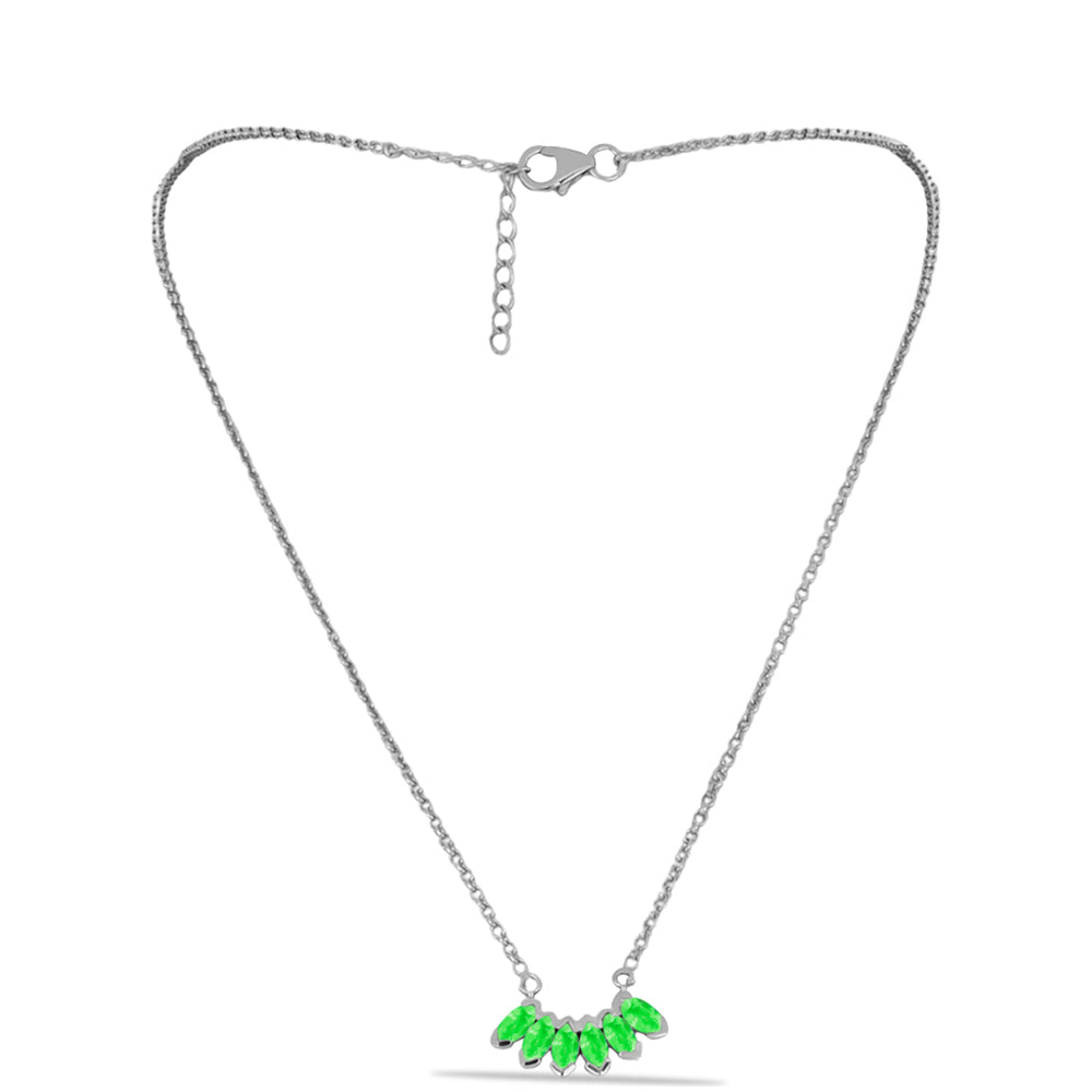 Colar de Prata com Opala Hialite  Contraste: Cabeca de Veado (800)