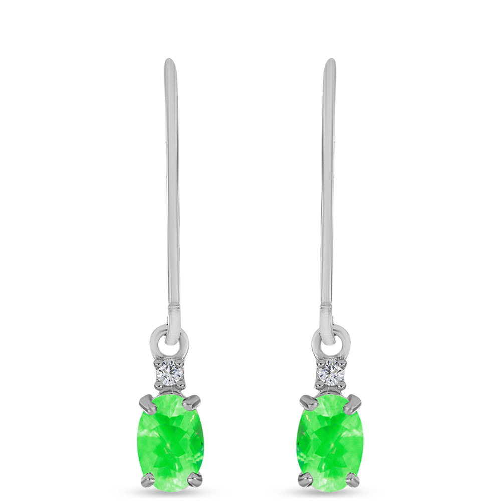 Brincos de Prata com Opala Hialite e Topázio Branco 1 