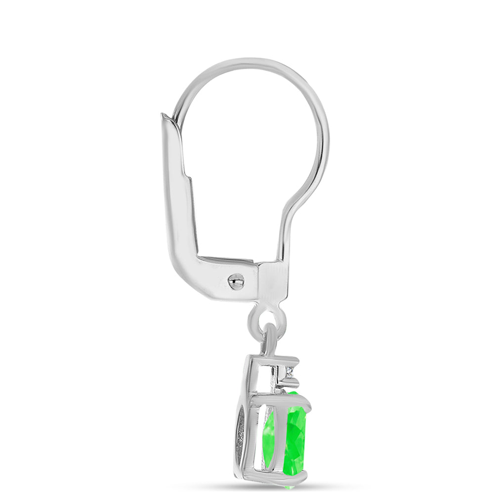 Brincos de Prata com Opala Hialite e Topázio Branco 2 