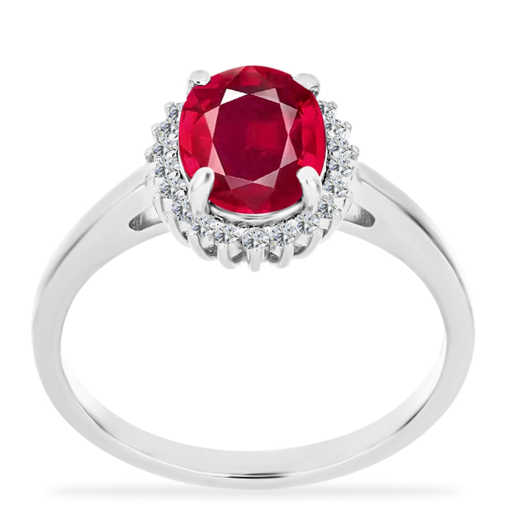 Anel de Prata com Rubi de Madagáscar e Diamante Branco 3 