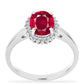 Anel de Prata com Rubi de Madagáscar e Diamante Branco
