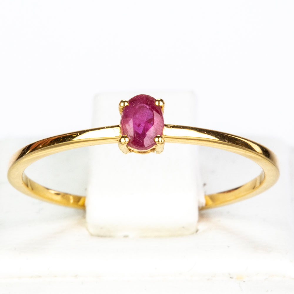 Anel de Ouro com Rubi de Madagáscar  Contraste: Cruz missionária