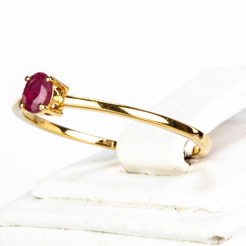 Anel de Ouro com Rubi de Madagáscar  Contraste: Cruz missionária 5 