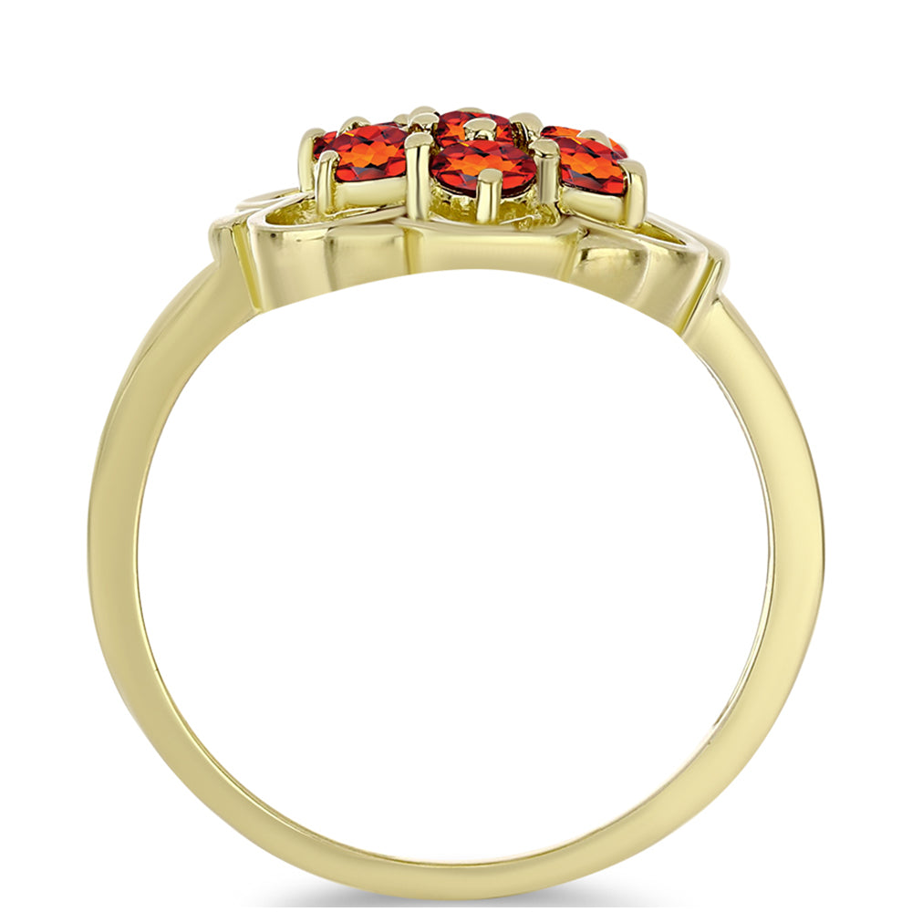 Anel de Prata com Banho de Ouro com Citrino Madeira  Contraste: Cabeca de Veado (800) 2 