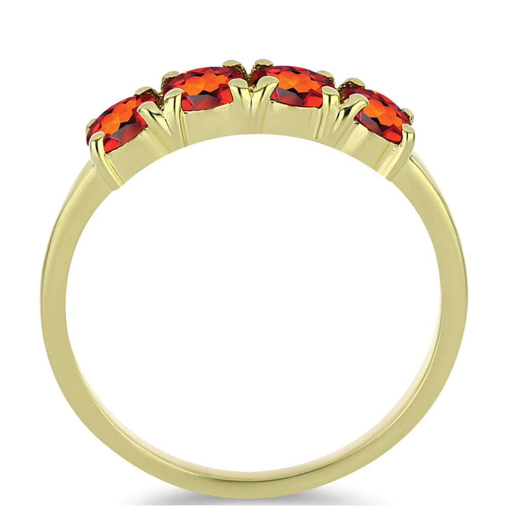 Anel de Prata com Banho de Ouro com Citrino Madeira