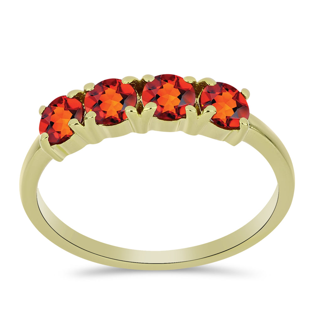 Anel de Prata com Banho de Ouro com Citrino Madeira 3 