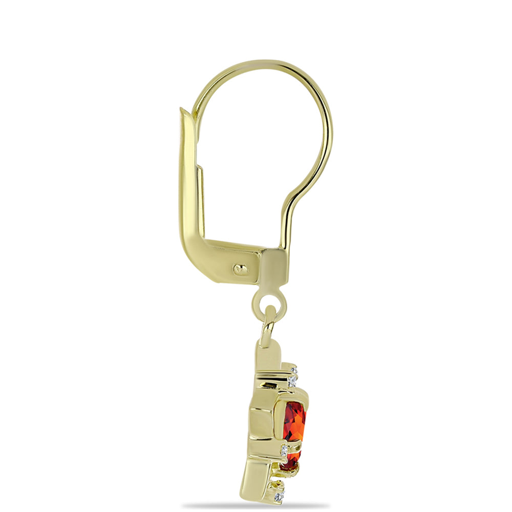 Brincos de Prata com Banho de Ouro com Citrino Madeira e Topázio Branco