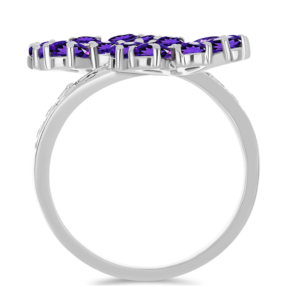 Anel de Prata com Ametista de Marrocos  Contraste: Cabeca de Veado (800) 2 