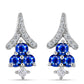 Brincos de Prata com Safira Azul Australiana e Topázio Branco