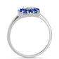 Anel de Prata com Safira Azul Australiana e Topázio Branco