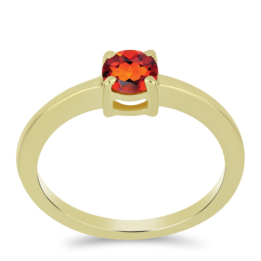 Anel de Prata com Banho de Ouro com Citrino Madeira 3 