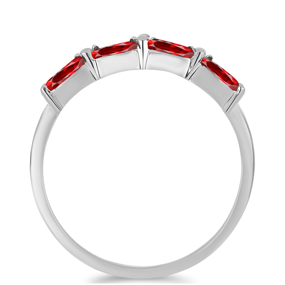 Anel de Prata com Ágata Vermelha e Topázio Branco 3 