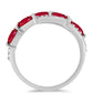 Anel de Prata com Ágata Vermelha e Topázio Branco