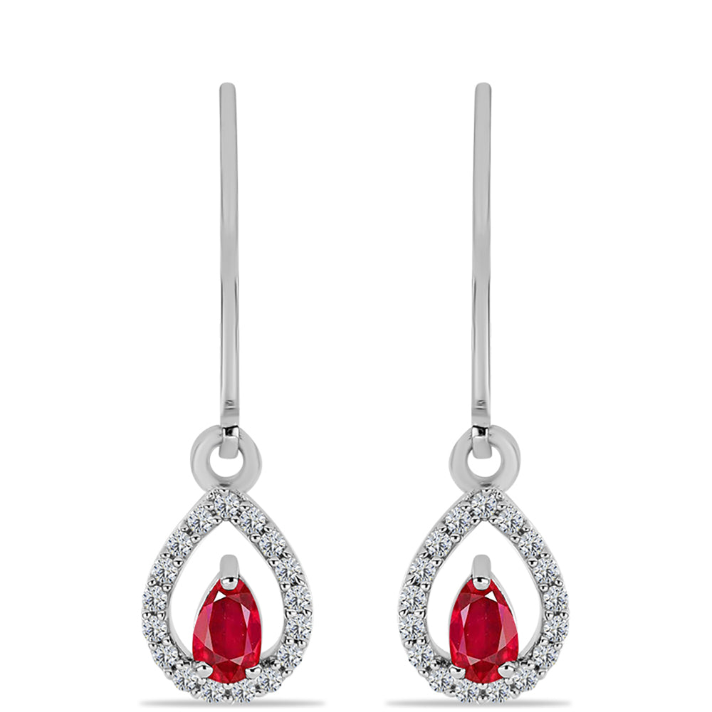 Brincos de Prata com Ágata Vermelha e Topázio Branco 1 