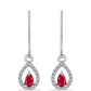 Brincos de Prata com Ágata Vermelha e Topázio Branco