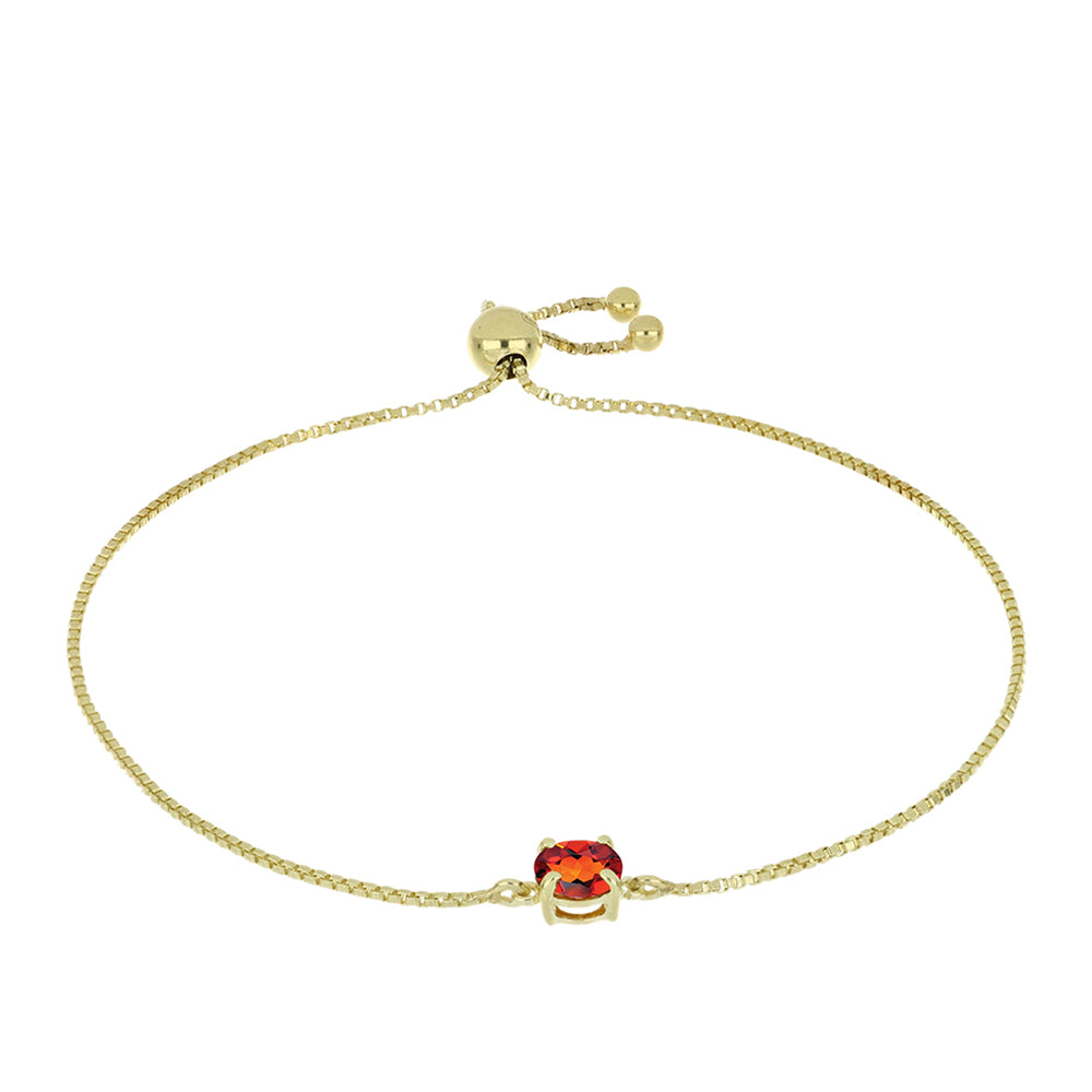 Pulseira de Prata com Banho de Ouro com Citrino Madeira